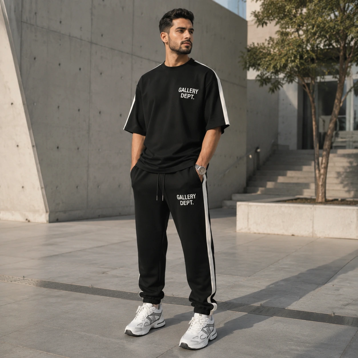 ست تیشرت و شلوار مردانه بنگال کش مدل ME-Gallery Dept