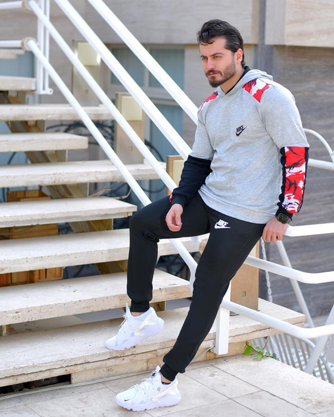 ست سویشرت شلوار مردانه مدل Herry (طوسی) SAB-6128