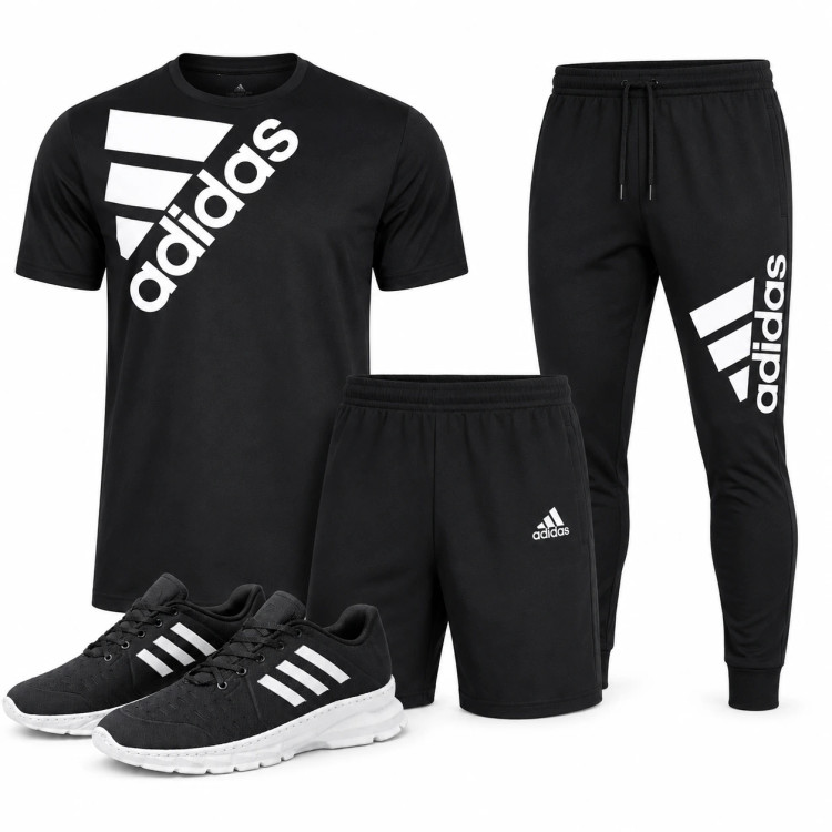 پکیج ست سه تیکه Adidas مردانه مدل Tenesi کفش ورزشی مردانه مدل Alshen