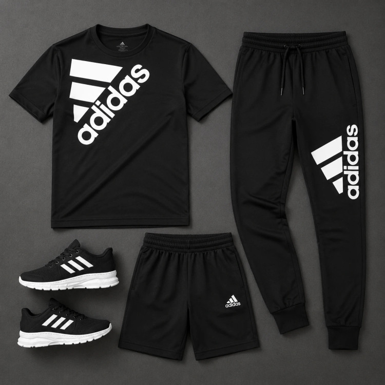 پکیج ست سه تیکه Adidas مردانه مدل Tenesi کفش ورزشی مردانه مدل Alshen