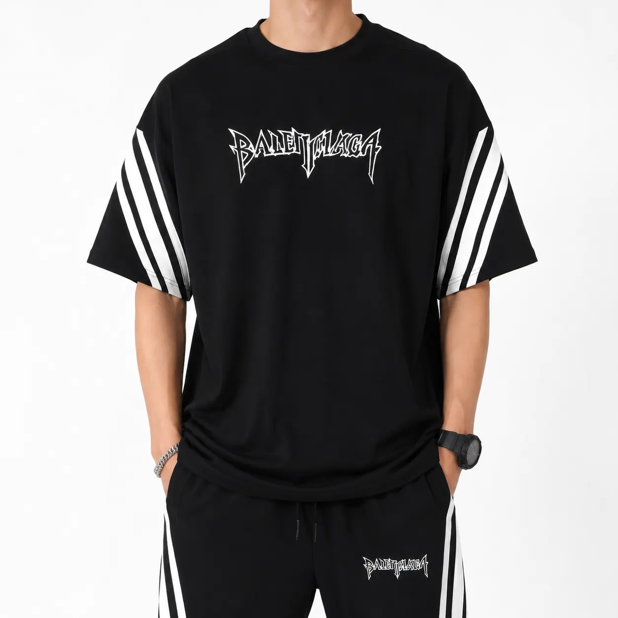 ست تیشرت شلوار مردانه نخ پنبه مدل HIVA-Balenciaga